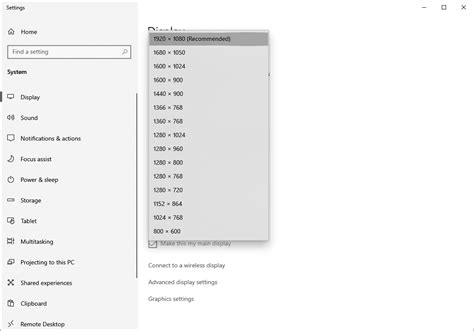 settings display size