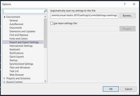 Settings File Visual Studio