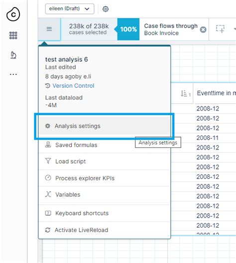 Settings In Analysis