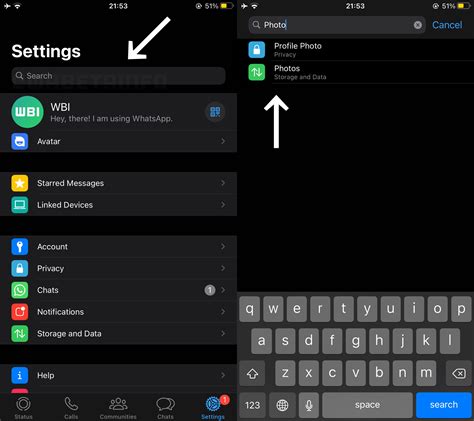 Settings In Search