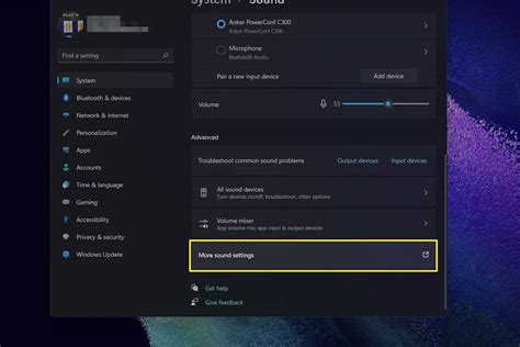 settings sound windows 11