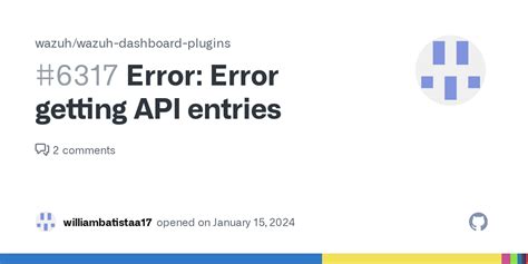 Settings. Error Getting Api Entries Wazuh