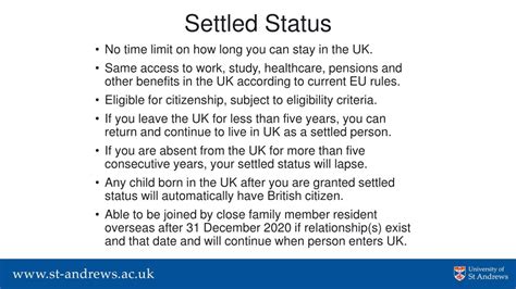 settled status rules