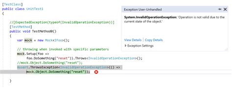 Setup Throws Exception C#