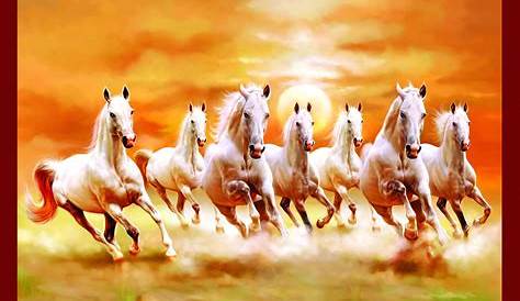 Download Seven Running Horses Painting Hd Print Wall