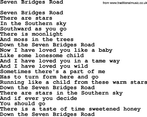 seven bridges road lyrics joan baez