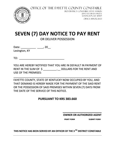 Free Maine Seven (7) Day Eviction Notice Late Rent Notice to Quit