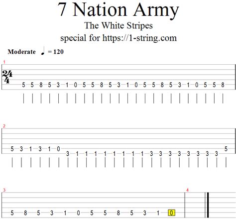 seven nation army guitar only