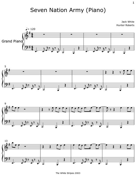 seven nation army piano easy