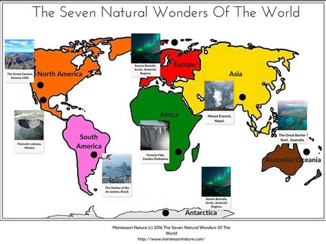 seven natural wonders of the world map