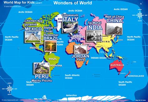 seven wonders of the world map