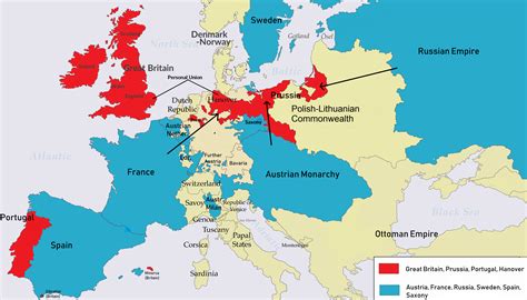 seven years war map europe