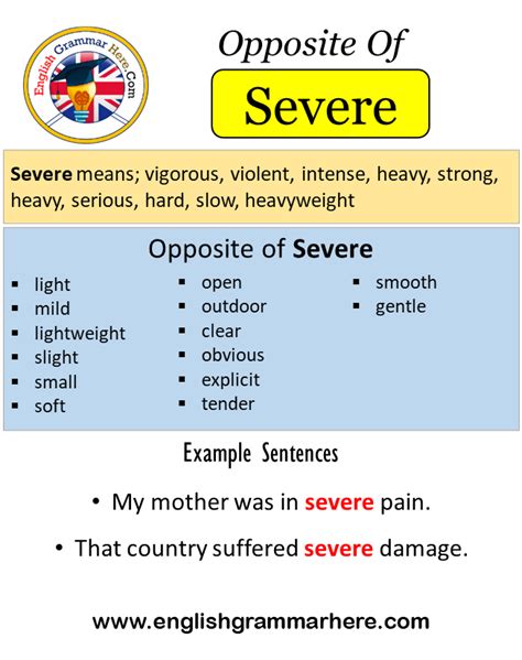 severe antonyms and synonyms