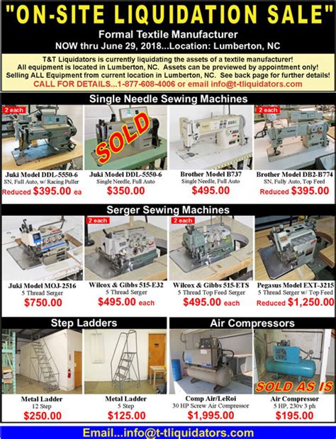 Sewing Liquidation Auction