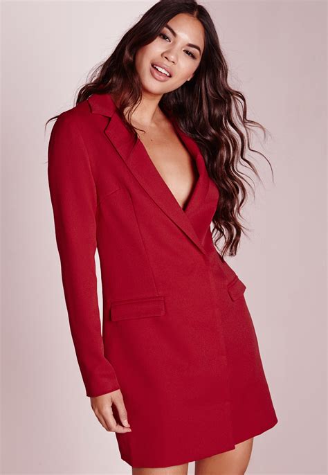 sexy red blazer dress