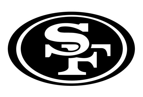 sf 49ers logo black and white