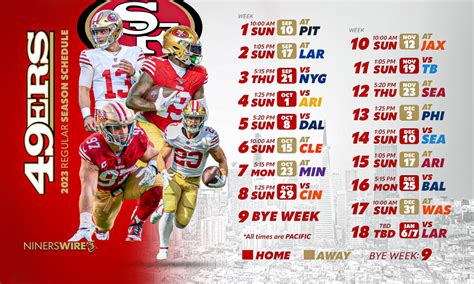 sf 49ers schedule for 2023