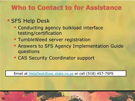 sfs help desk number