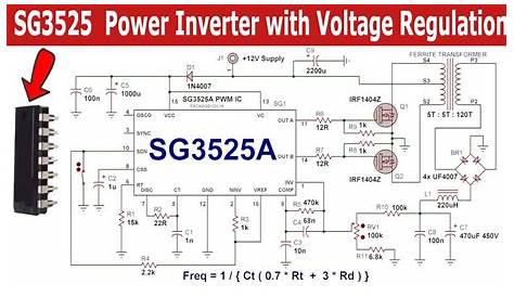 SG3525 Power Inverter Circuit with Voltage Regulation