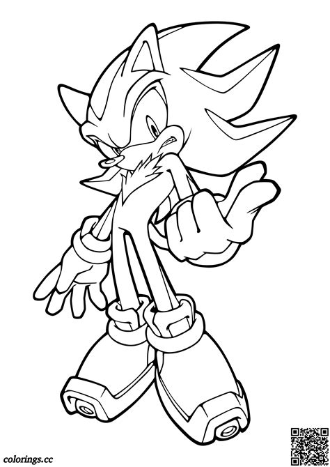 shadow the hedgehog pictures to color