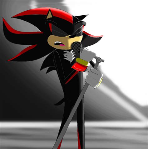 shadow the hedgehog with a microphone