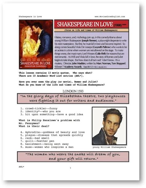 shakespeare in love english lesson