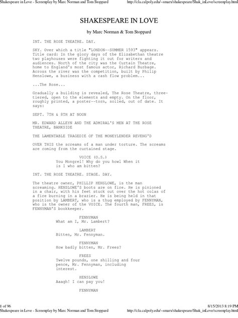 shakespeare in love script pdf