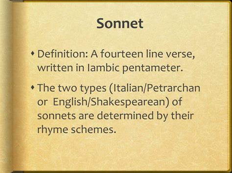 shakespearean sonnet definition literature
