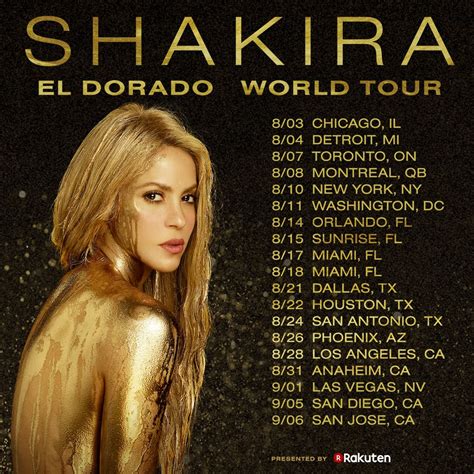 shakira tour dates