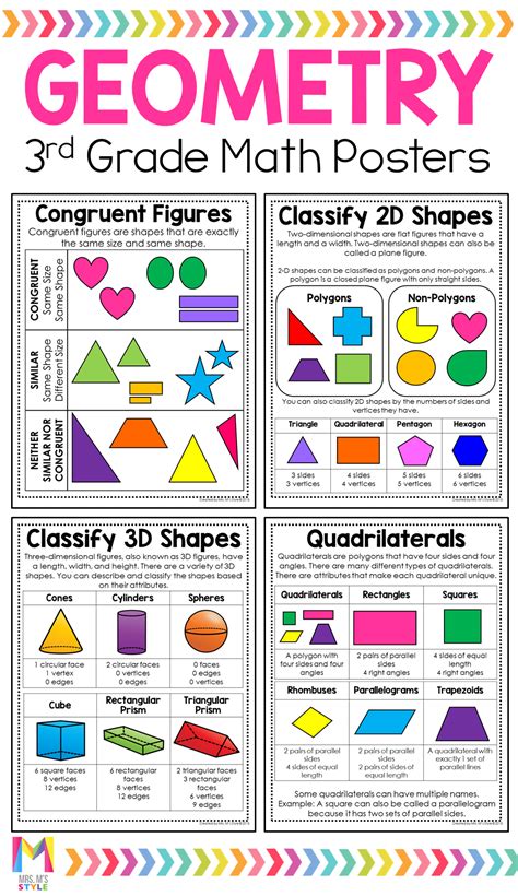 shapes for 3rd graders printable template