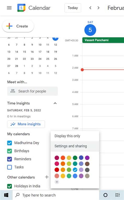 Share Google Calendar From App