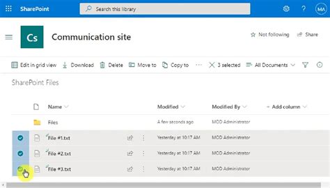 share multiple files in sharepoint