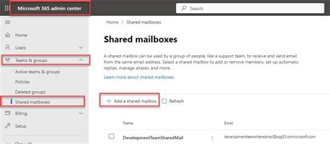 Shared Mailbox Name Examples