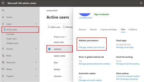 shared mailbox office 365 permissions