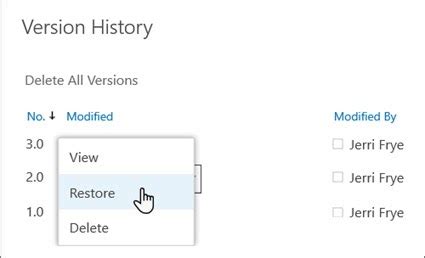 Sharepoint File Versions