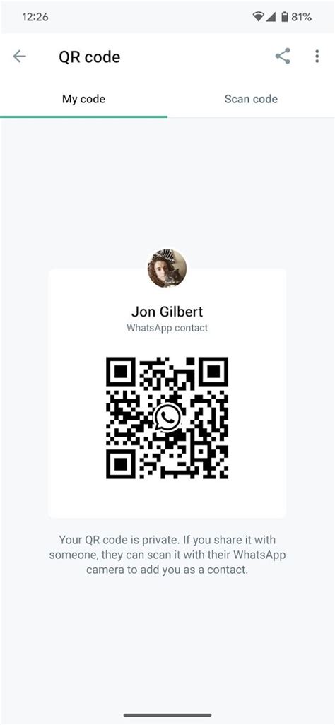 sharing whatsapp qr code
