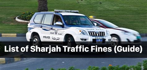 sharjah traffic fines list