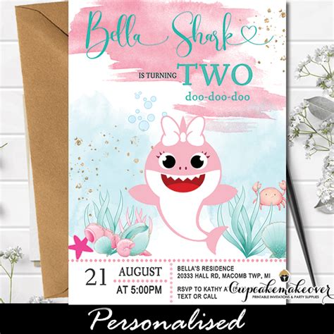 Shark Printable Invites Free