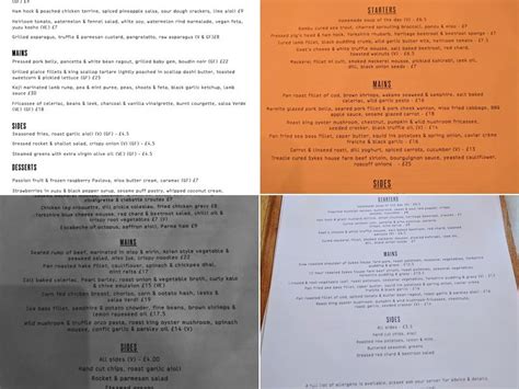 Shears Yard Menu