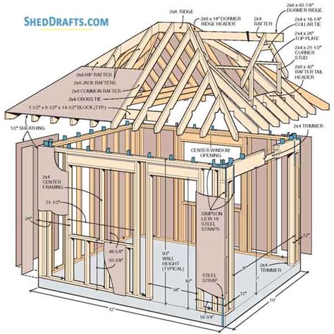 shed plans hip roof