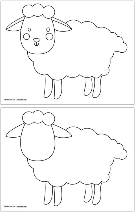 Sheep Outline Printable Sizes