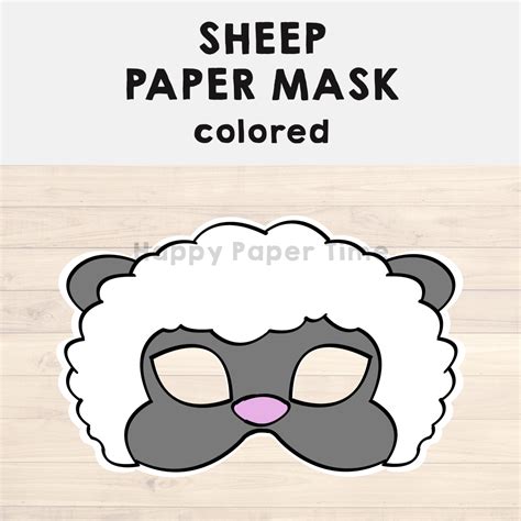 Sheep Printable Mask Colored