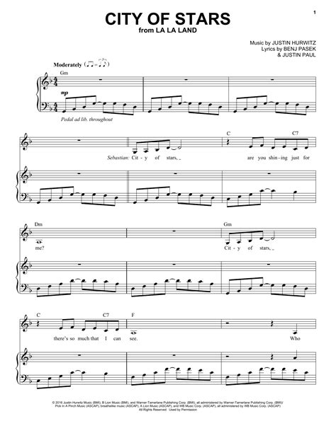 Sheet Music City Of Stars: A Guide For Beginner Pianists