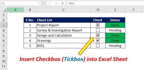 Sheet Checkbox Excel