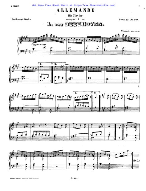 sheet music for beethoven