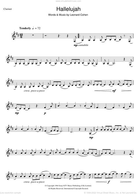 sheet music for clarinet