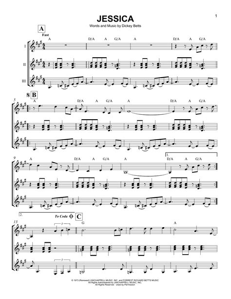 sheet music for jessica allman brothers