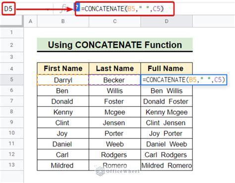 Sheets Concatenate Strings