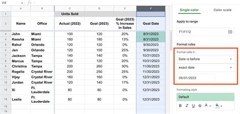 Sheets Conditional Formatting Border