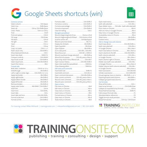 sheets google docs keyboard shortcuts